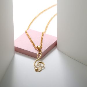 Sterling Silver G Clef Pendant Necklace | Handmade Jewelry