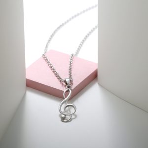 Sterling Silver G Clef Pendant Necklace | Handmade Jewelry