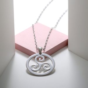 Triskelion Necklace | Sterling Silver Pendant Necklace | Handmade Jewelry | Women’s & Men’s Necklace | Triskele Symbol | Irish Celtic Symbol