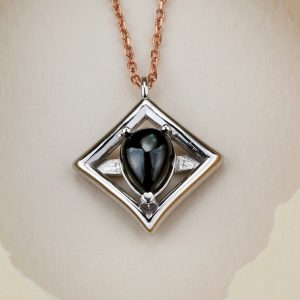 Sterling Silver & Black Tourmaline Dainty Necklace | Handmade Gemstone Jewelry for Women